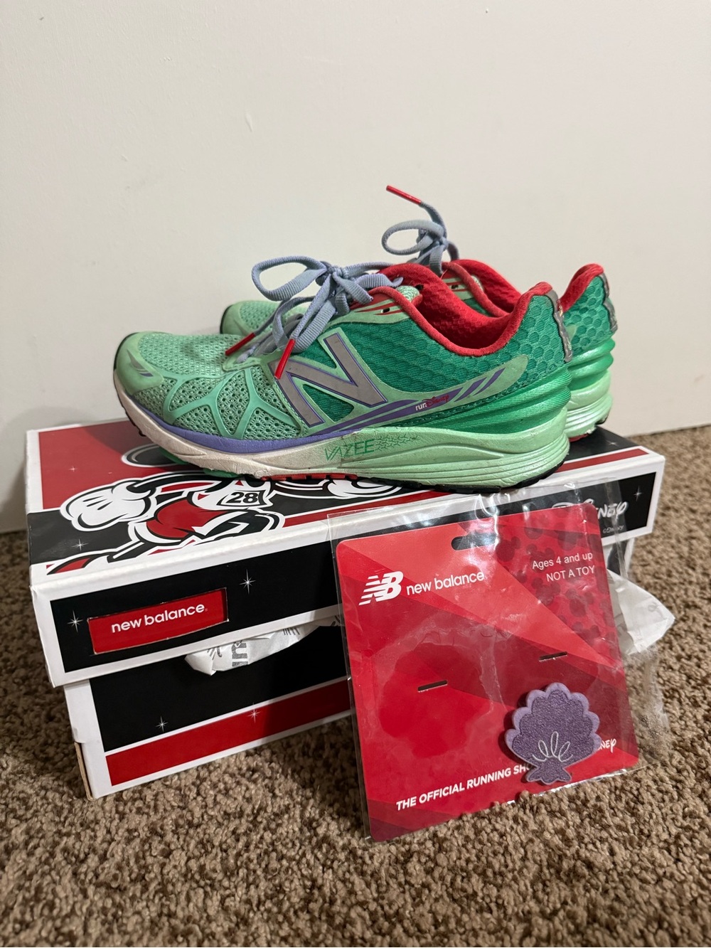 Rare Disney New Balance Ariel Women's Green Mesh Running Shoes